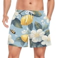 thumbnail image 1 of FORMRS Mens Swim Trunks Mesh Liner Quick Dry Casual Beach Board Shorts with Pockets, Sizes S-2XL, Lemon Pattern, 1 of 9