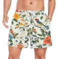 thumbnail image 1 of FORMRS Mens Swim Trunks Mesh Liner Quick Dry Casual Beach Board Shorts with Pockets, Sizes S-2XL, Light Green Floral Pattern, 1 of 9