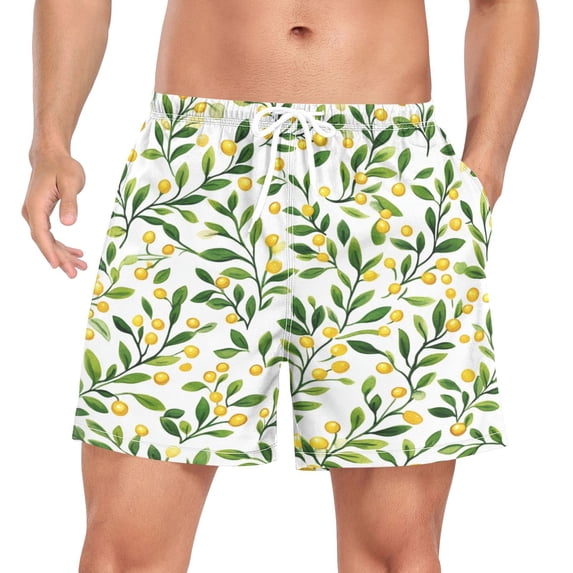FORMRS Mens Swim Trunks Mesh Liner Quick Dry Casual Beach Board Shorts with Pockets, Sizes S-2XL, Olive Leaf