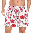 thumbnail image 1 of FORMRS Mens Swim Trunks Mesh Liner Quick Dry Casual Beach Board Shorts with Pockets, Sizes S-2XL, Pink Floral, 1 of 9