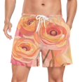 thumbnail image 1 of FORMRS Mens Swim Trunks Mesh Liner Quick Dry Casual Beach Board Shorts with Pockets, Sizes S-2XL, Pink Flowers, 1 of 9