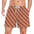 thumbnail image 1 of FORMRS Mens Swim Trunks Mesh Liner Quick Dry Casual Beach Board Shorts with Pockets, Sizes S-2XL, Red Stripes Pattern, 1 of 9