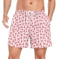 thumbnail image 1 of FORMRS Mens Swim Trunks Mesh Liner Quick Dry Casual Beach Board Shorts with Pockets, Sizes S-2XL, Strawberry Plaid Pattern, 1 of 9