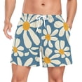 thumbnail image 1 of FORMRS Mens Swim Trunks Mesh Liner Quick Dry Casual Beach Board Shorts with Pockets, Sizes S-2XL, Whimsy Daisy Pattern, 1 of 9
