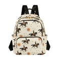 thumbnail image 1 of FORMRS Mini Backpack Purse for Women Quilted Travel Daypack Casual Shoulder Bag, Beige Horses Field Pattern, 1 of 7