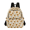 thumbnail image 1 of FORMRS Mini Backpack Purse for Women Quilted Travel Daypack Casual Shoulder Bag, Beige Sunflower Pattern, 1 of 7