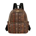 thumbnail image 1 of FORMRS Mini Backpack Purse for Women Quilted Travel Daypack Casual Shoulder Bag, Brown Tribal Pattern, 1 of 7