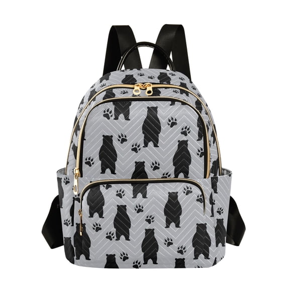 FORMRS Mini Backpack Purse for Women Quilted Travel Daypack Casual Shoulder Bag, Cartoon Bear Paws Pattern
