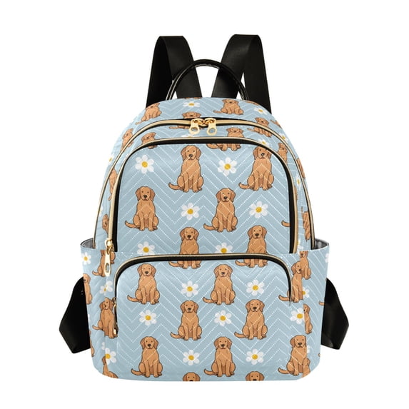 FORMRS Mini Backpack Purse for Women Quilted Travel Daypack Casual Shoulder Bag, Cartoon Floral Dog Pattern