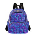 thumbnail image 1 of FORMRS Mini Backpack Purse for Women Quilted Travel Daypack Casual Shoulder Bag, Dark Blue Floral Bloom Pattern, 1 of 7