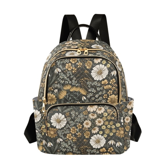 FORMRS Mini Backpack Purse for Women Quilted Travel Daypack Casual Shoulder Bag, Floral Wilderness Pattern
