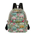 thumbnail image 1 of FORMRS Mini Backpack Purse for Women Quilted Travel Daypack Casual Shoulder Bag, Green Cartoon Trucks Pattern, 1 of 7