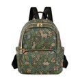 thumbnail image 1 of FORMRS Mini Backpack Purse for Women Quilted Travel Daypack Casual Shoulder Bag, Green Forest Animals Pattern, 1 of 7