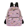 thumbnail image 1 of FORMRS Mini Backpack Purse for Women Quilted Travel Daypack Casual Shoulder Bag, Purple Floral Horses Pattern, 1 of 7