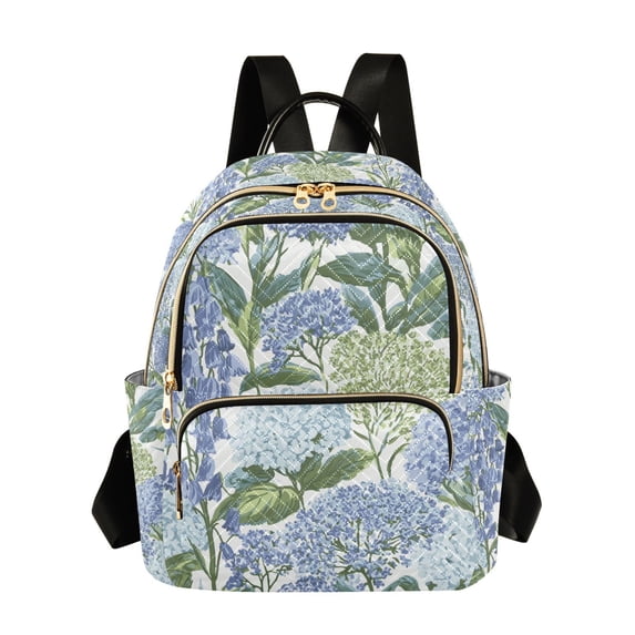 FORMRS Mini Backpack Purse for Women Quilted Travel Daypack Casual Shoulder Bag, Vibrant Hydrangeas Pattern