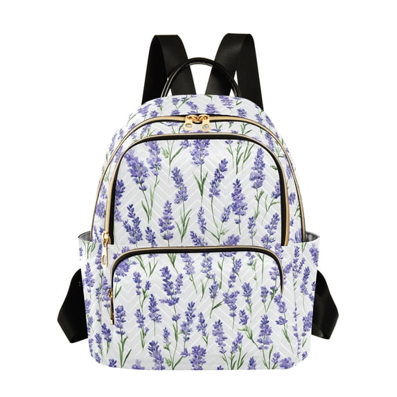 FORMRS Mini Backpack Purse for Women Quilted Travel Daypack Casual Shoulder Bag, Watercolor Lavender Pattern