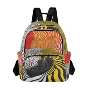FORMRS Mini Backpack Purse for Women Quilted Travel Daypack Casual Shoulder Bag, Abstract Boat