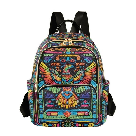 FORMRS Mini Backpack Purse for Women Quilted Travel Daypack Casual Shoulder Bag, Abstract Eagle