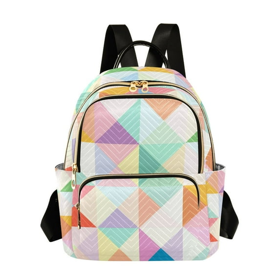 FORMRS Mini Backpack Purse for Women Travel Daypack Casual Shoulder Bag, Abstract Geometric