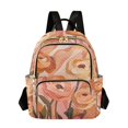 thumbnail image 1 of FORMRS Mini Backpack Purse for Women Quilted Travel Daypack Casual Shoulder Bag, Abstract Orange Flowers, 1 of 7