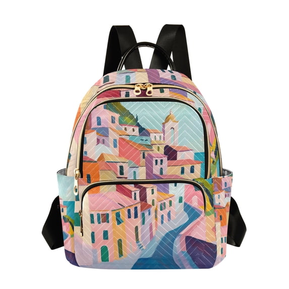 FORMRS Mini Backpack Purse for Women Travel Daypack Casual Shoulder Bag, Abstract Painting