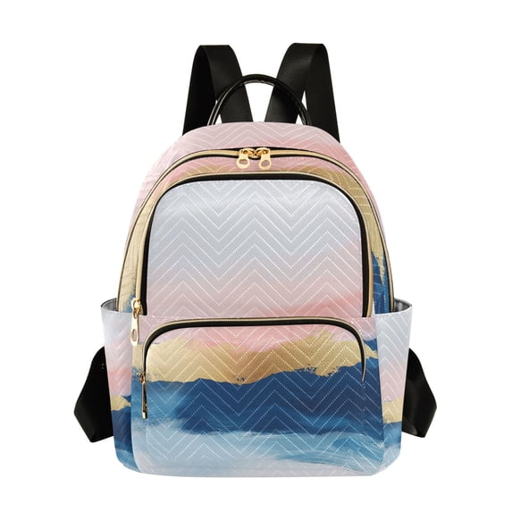 FORMRS Mini Backpack Purse for Women Quilted Travel Daypack Casual Shoulder Bag, Abstract Painting