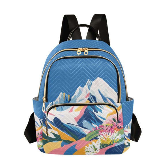 FORMRS Mini Backpack Purse for Women Travel Daypack Casual Shoulder Bag, Abstract Snow Mountain