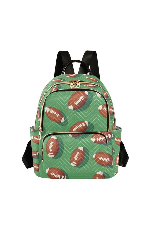 Mini Backpack Purse for Women Quilted Travel Daypack Casual Shoulder Bag, American Footballs