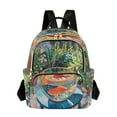 thumbnail image 1 of FORMRS Mini Backpack Purse for Women Travel Daypack Casual Shoulder Bag, Art Goldfish Bowl, 1 of 7