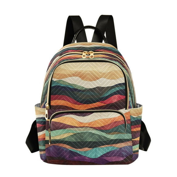 FORMRS Mini Backpack Purse for Women Quilted Travel Daypack Casual Shoulder Bag, Artistic Desert Pattern