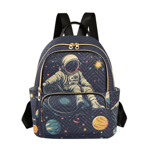 FORMRS Mini Backpack Purse for Women Quilted Travel Daypack Casual Shoulder Bag, Astronaut Space