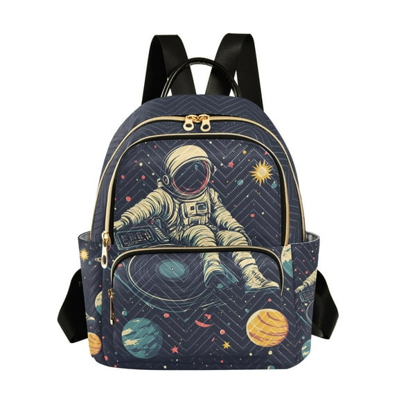 FORMRS Mini Backpack Purse for Women Quilted Travel Daypack Casual Shoulder Bag, Astronaut Space