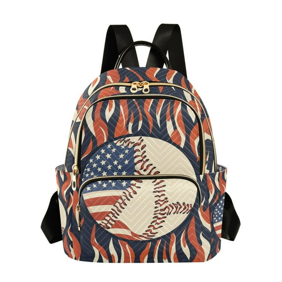 FORMRS Mini Backpack Purse for Women Travel Daypack Casual Shoulder Bag, Baseball Pattern