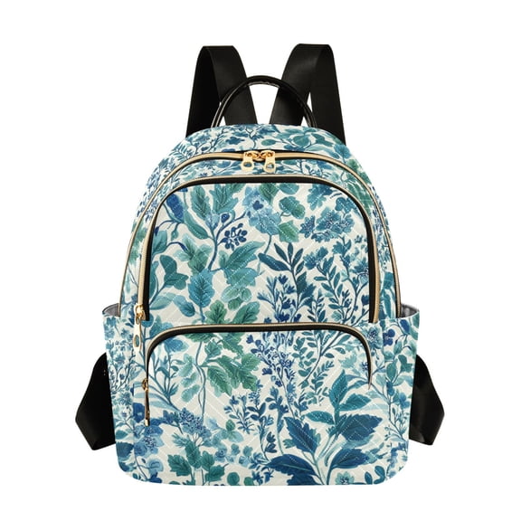 FORMRS Mini Backpack Purse for Women Quilted Travel Daypack Casual Shoulder Bag, Beautiful Leaves Pattern