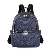 FORMRS Mini Backpack Purse for Women Quilted Travel Daypack Casual Shoulder Bag, Beige Cat Planet