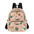 thumbnail image 1 of FORMRS Mini Backpack Purse for Women Quilted Travel Daypack Casual Shoulder Bag, Beige Christmas Snowman, 1 of 7