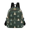 thumbnail image 1 of FORMRS Mini Backpack Purse for Women Travel Daypack Casual Shoulder Bag, Beige Christmas Trees, 1 of 7