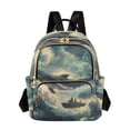 thumbnail image 1 of FORMRS Mini Backpack Purse for Women Travel Daypack Casual Shoulder Bag, Beige Floating Whale, 1 of 7