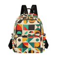 thumbnail image 1 of FORMRS Mini Backpack Purse for Women Travel Daypack Casual Shoulder Bag, Beige Geometric, 1 of 7