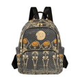 thumbnail image 1 of FORMRS Mini Backpack Purse for Women Travel Daypack Casual Shoulder Bag, Beige Halloween Skeleton, 1 of 7