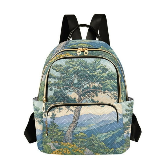 FORMRS Mini Backpack Purse for Women Travel Daypack Casual Shoulder Bag, Beige Mountain