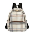 thumbnail image 1 of FORMRS Mini Backpack Purse for Women Travel Daypack Casual Shoulder Bag, Beige Plaid Pattern, 1 of 7