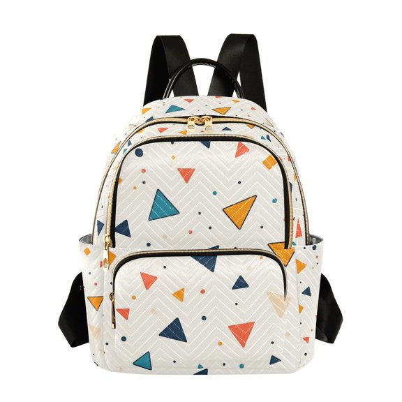 FORMRS Mini Backpack Purse for Women Travel Daypack Casual Shoulder Bag, Beige Simple Shapes