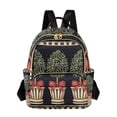 thumbnail image 1 of FORMRS Mini Backpack Purse for Women Travel Daypack Casual Shoulder Bag, Beige Striped Trees, 1 of 7