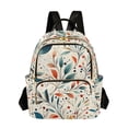 thumbnail image 1 of FORMRS Mini Backpack Purse for Women Travel Daypack Casual Shoulder Bag, Beige Whimsical Leaves, 1 of 7