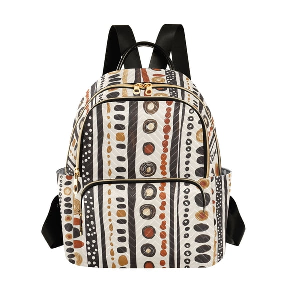 FORMRS Mini Backpack Purse for Women Travel Daypack Casual Shoulder Bag, Black Abstract Dots