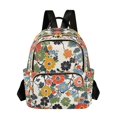 thumbnail image 1 of FORMRS Mini Backpack Purse for Women Quilted Travel Daypack Casual Shoulder Bag, Black Flowers Pattern, 1 of 7
