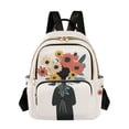 thumbnail image 1 of FORMRS Mini Backpack Purse for Women Travel Daypack Casual Shoulder Bag, Black Flowers, 1 of 7