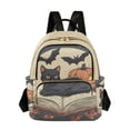thumbnail image 1 of FORMRS Mini Backpack Purse for Women Travel Daypack Casual Shoulder Bag, Black Halloween Cat, 1 of 7