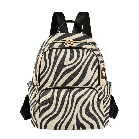 FORMRS Mini Backpack Purse for Women Quilted Travel Daypack Casual Shoulder Bag, Black Lines